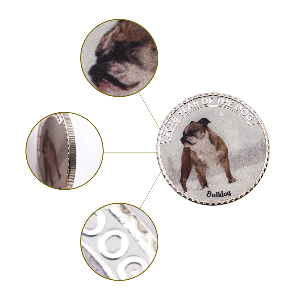 Сувениры подарки на Рождество монета для щенка 2018 год металлическая собаки 999