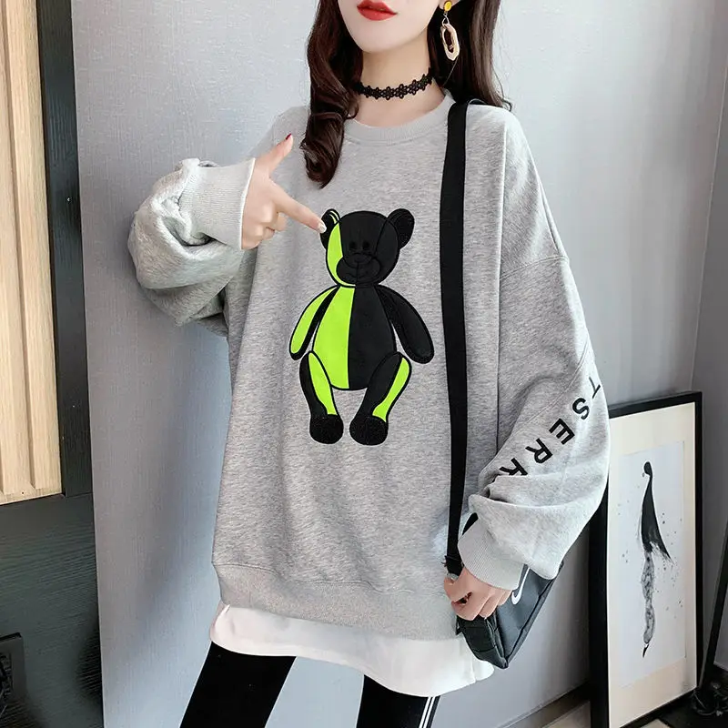 

Small design feeling fried street vests women tide ins spring and autumn 2021 new bear embroidery large size 100.00kg clothes