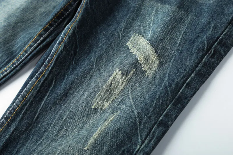 

2020 New Dsel Brand Fashion Designer Jeans Men Straight Blue Color Printed Men Jeans Ripped Men Jeans