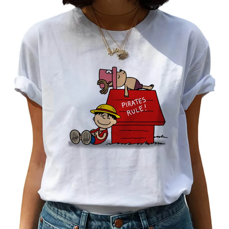 

One Piece Harajuku T Shirts Women Funny Cartoon Luffy T-shirts Ullzang Japanese Anime Tshirts 90s Graphic Kawaii Top Tees Female