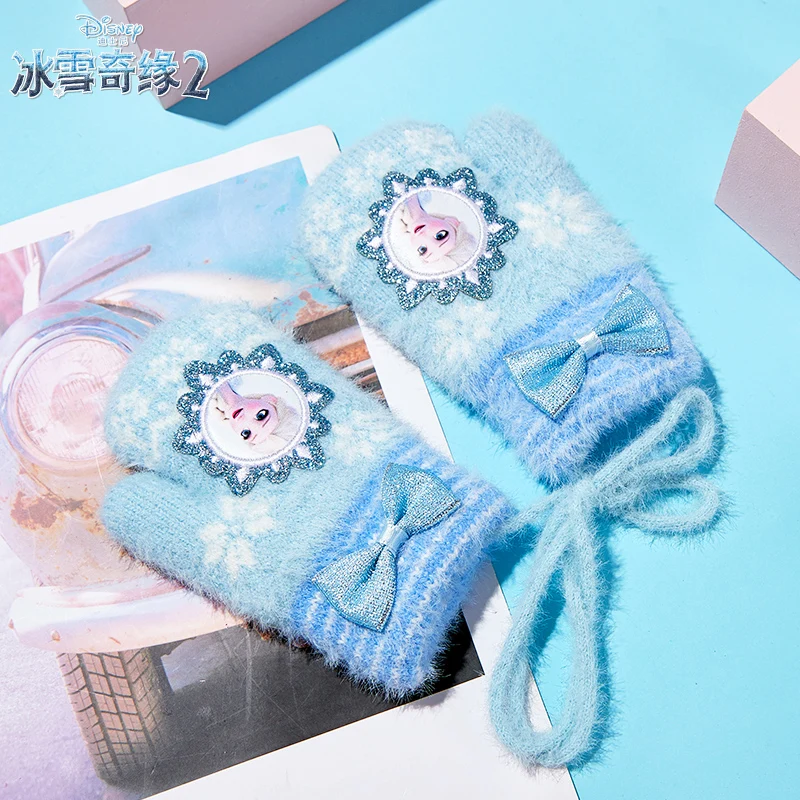 Горячие Disney Frozen 2 Elsa уличные теплые детские перчатки с героями мультфильмов