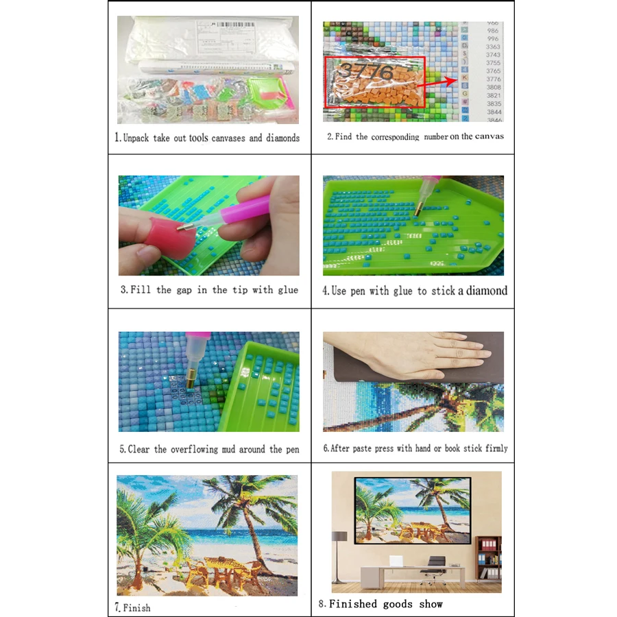 5D алмазная живопись своими руками 3 шт. вид морской волны и восхода солнца стразы