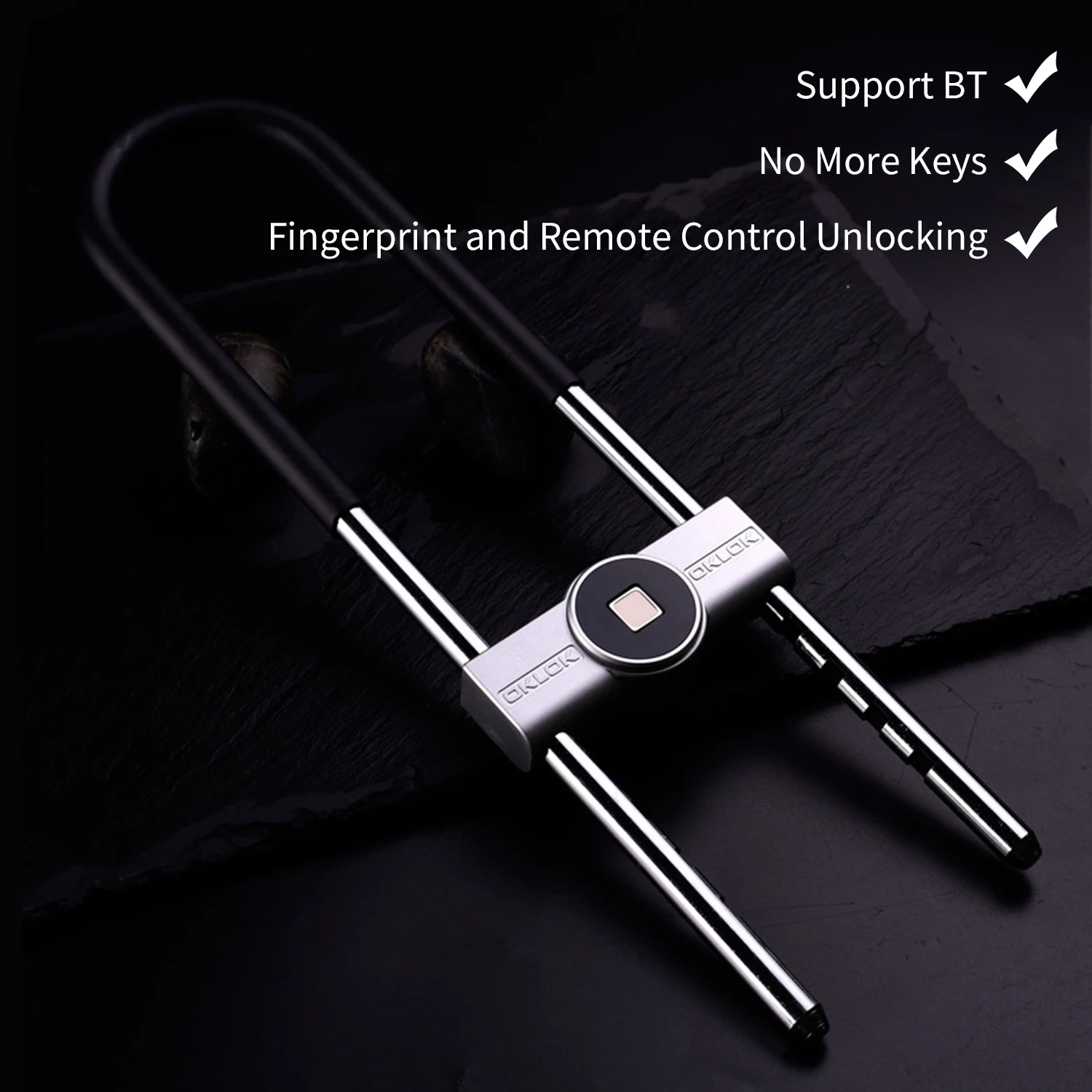 Замок для велосипеда U-образный со сканером отпечатков пальцев интеллектуальный