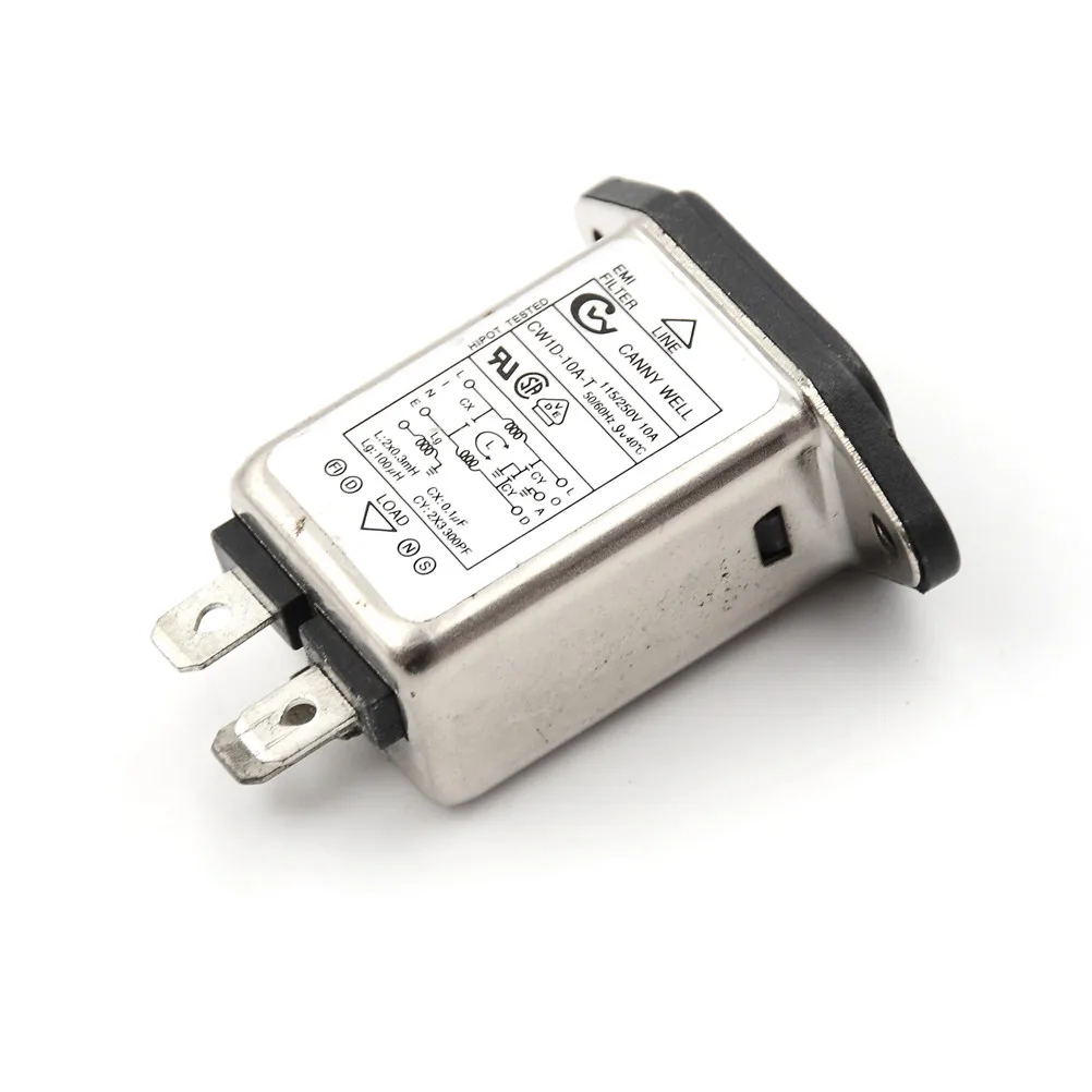 Входной модуль IEC розетка переменного тока с предохранителем фильтр EMI 6A 115 В/250 В 50