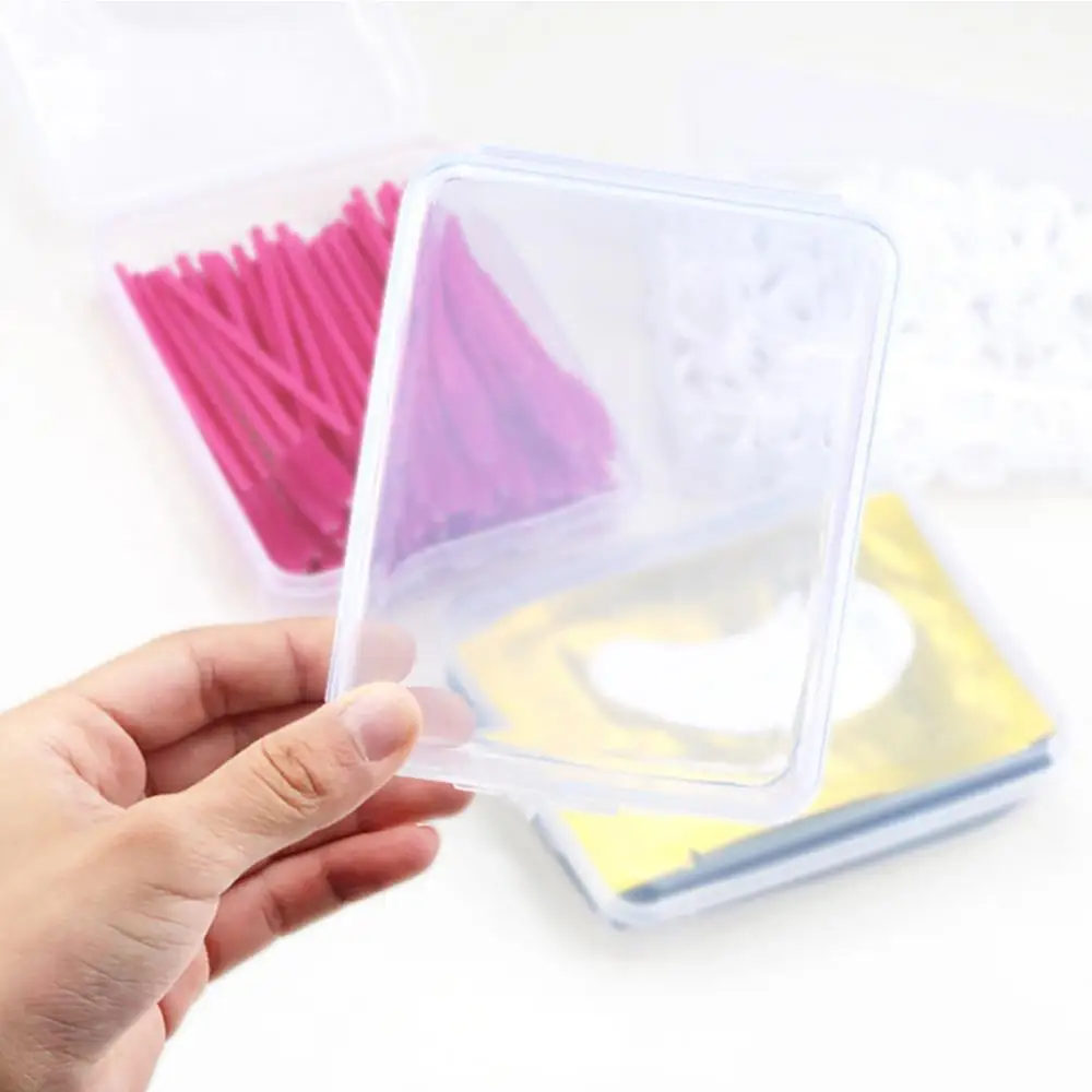 

Plastic Transparent Square Fake Eyelash Storage Box Tweezer Jewelry Display Case Lash Extension Display Acrylic Lash Holder