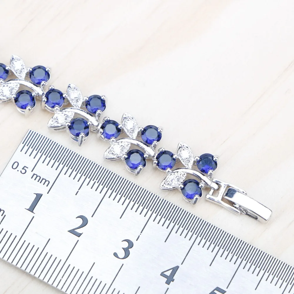 Женский браслет из серебра 925 пробы с голубым кубическим цирконием|bracelets for|bracelets