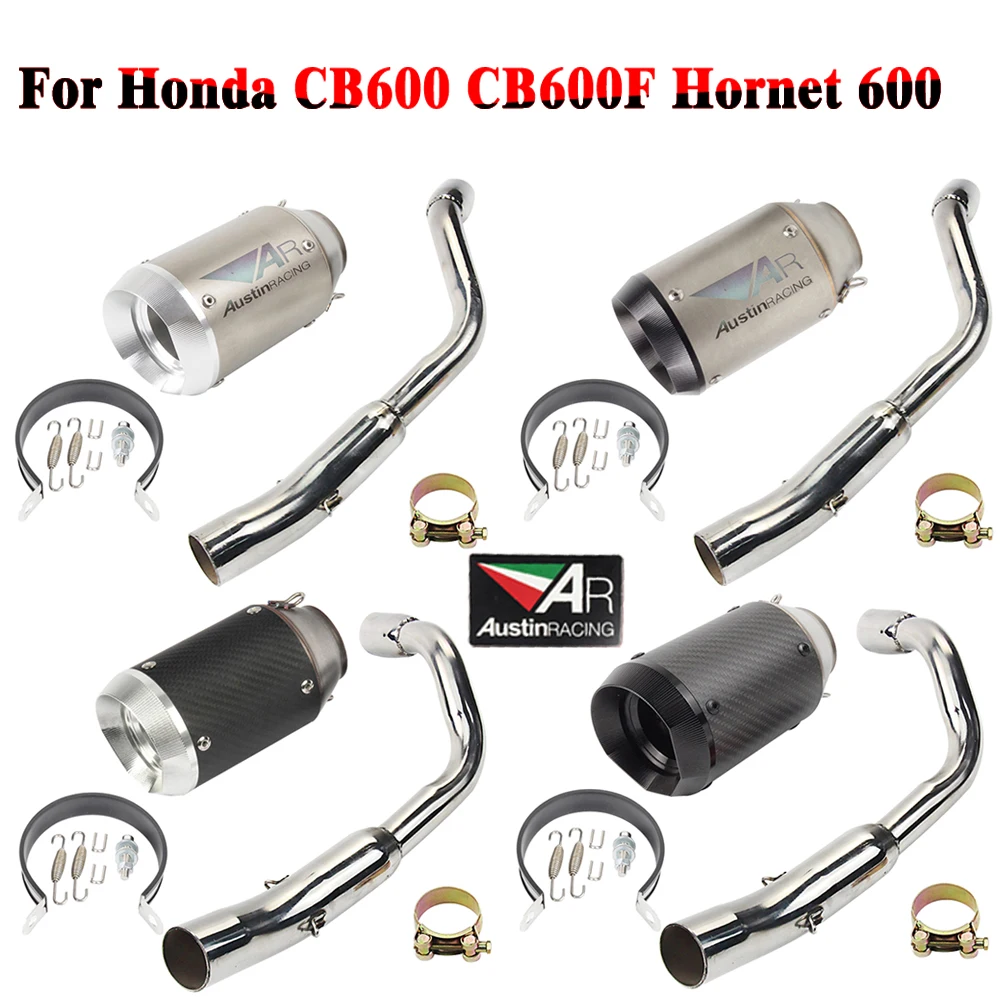 Слипоны для Honda CB600 CB600F Hornet 600 с выхлопом CB 600 модифицированный глушитель выхлопа мотоцикла побега трубы среднего соединения трубы