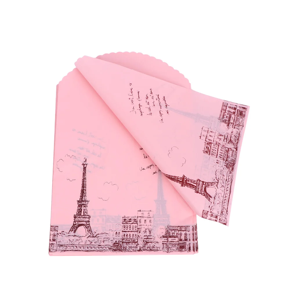 50 шт./лот милые розовые полиэтиленовые пакеты для упаковки в парижскую башню мини