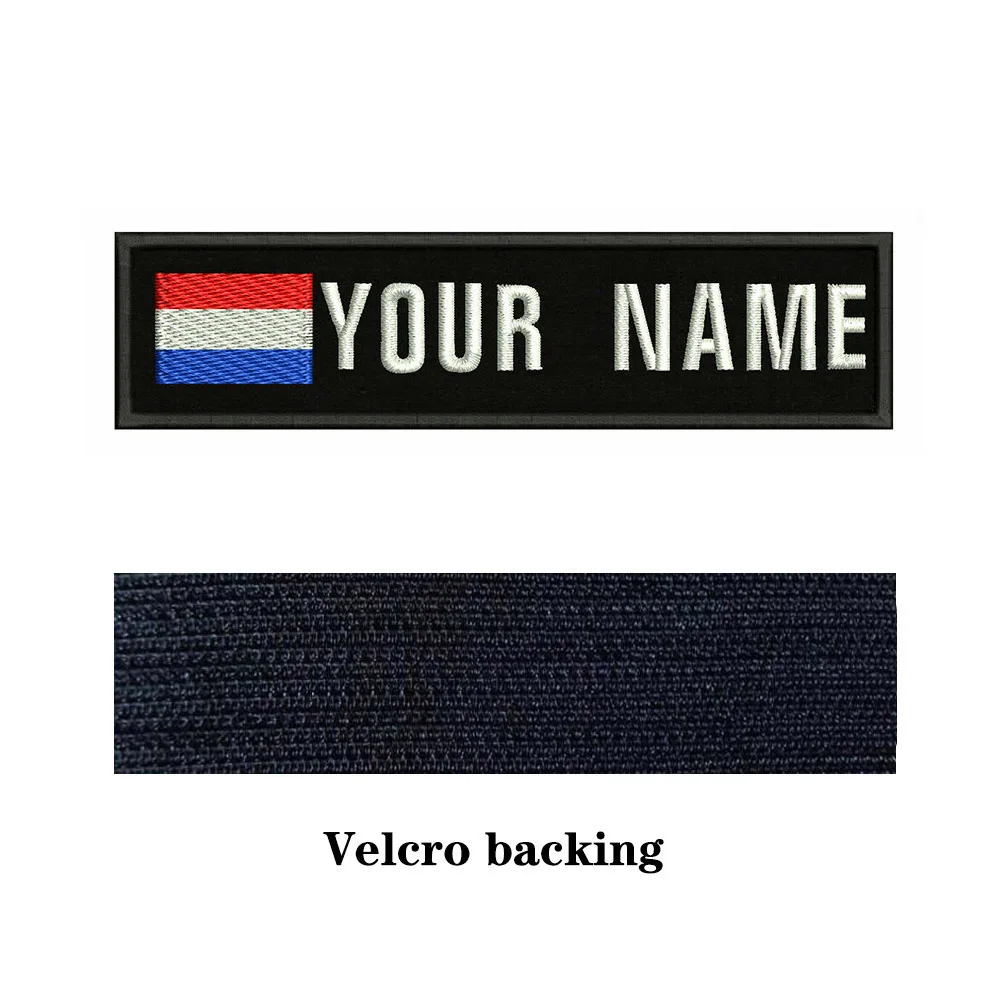 Голландский Флаг Нидерланды 10x2 5 см вышивка с именем под заказ значок в строчку