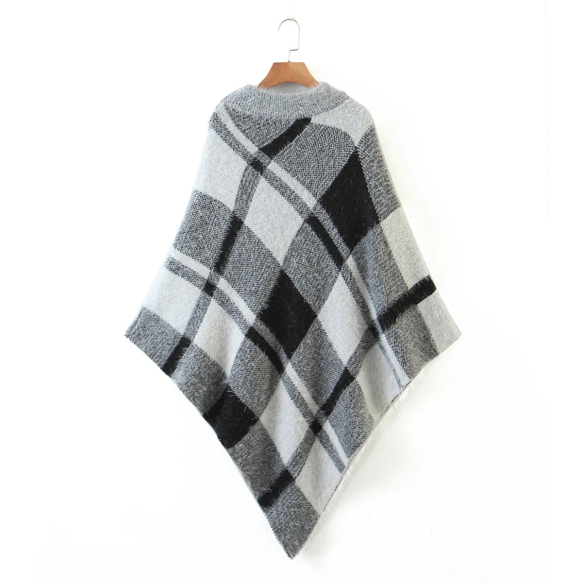 

2020 Fashion Women Autumn Knitted Poncho Capes Striped Shawl Sweater Coat Girls Clothing Warm Tops Sweaters