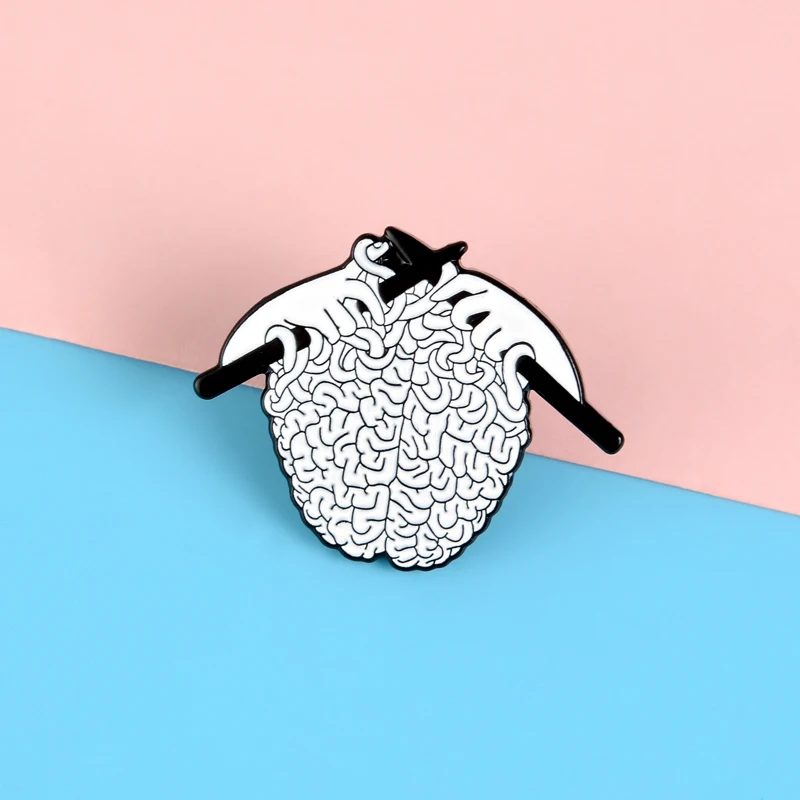 Вязание формы мозга эмалевая брошь человеческие органы штырь отворотом рюкзак