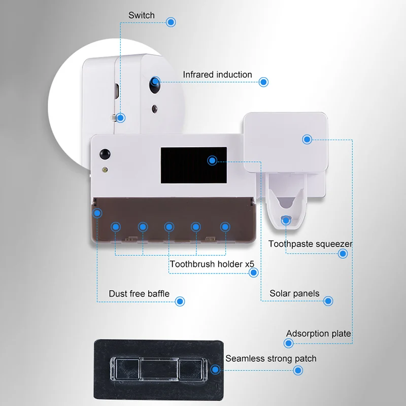 ONEUP УФ держатель для зубной щетки стерилизатор солнечной энергии Автоматический