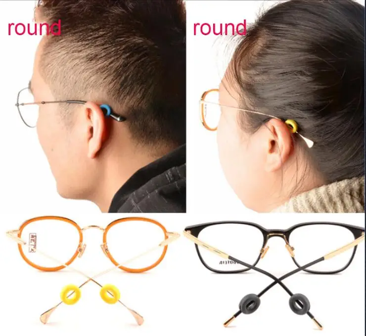

2Pairs/lot Anti Slip Silicone Glasses Ear Hooks For Kids And Adults Round Grips Eyeglasses Sports Temple Tips Soft Ear Hook