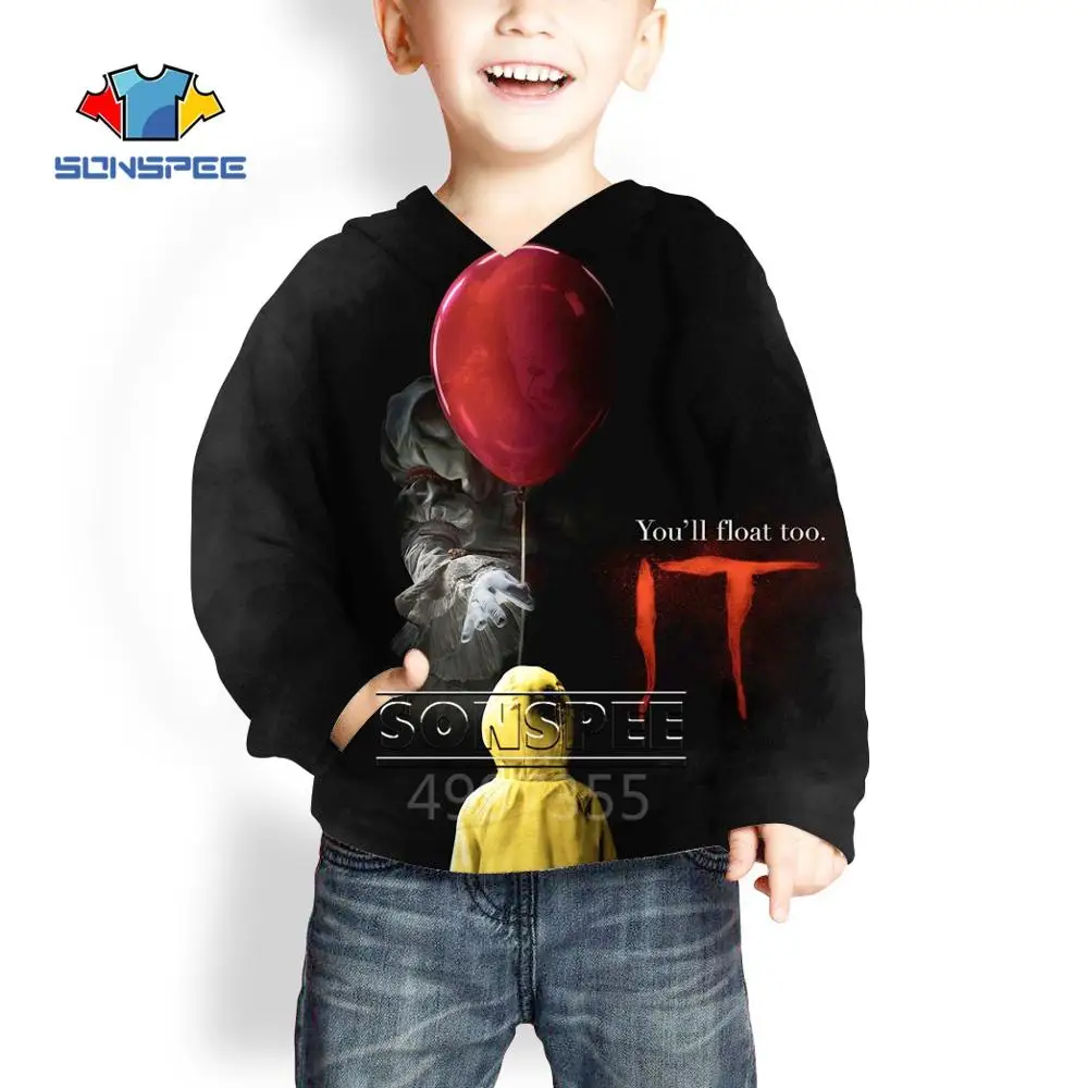 SONSPEE Stephen King's It clown Harajuku/футболка с 3d принтом для мальчиков и девочек-подростков/толстовки/шорты Детская одежда X211 - Цвет: 3