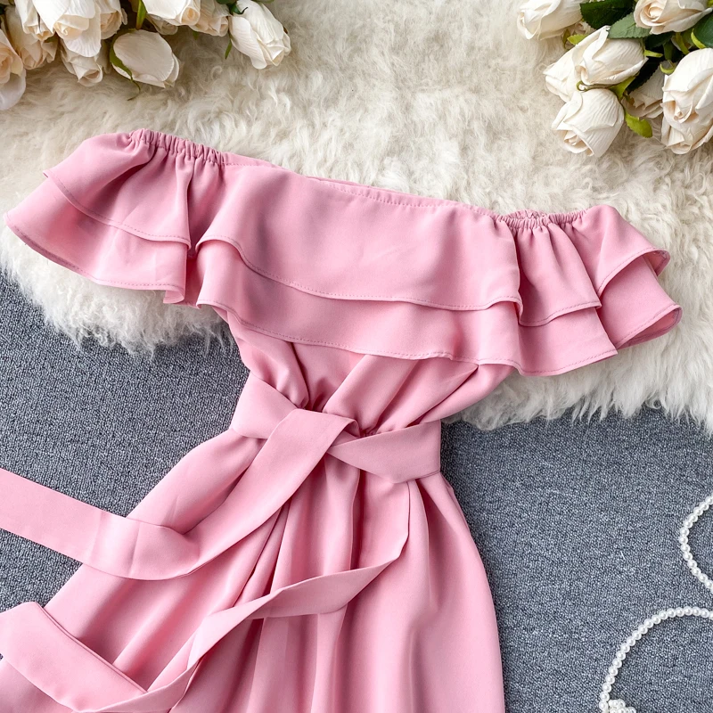 Платье женское с оборками пикантное пляжное праздничное Короткое облегающее