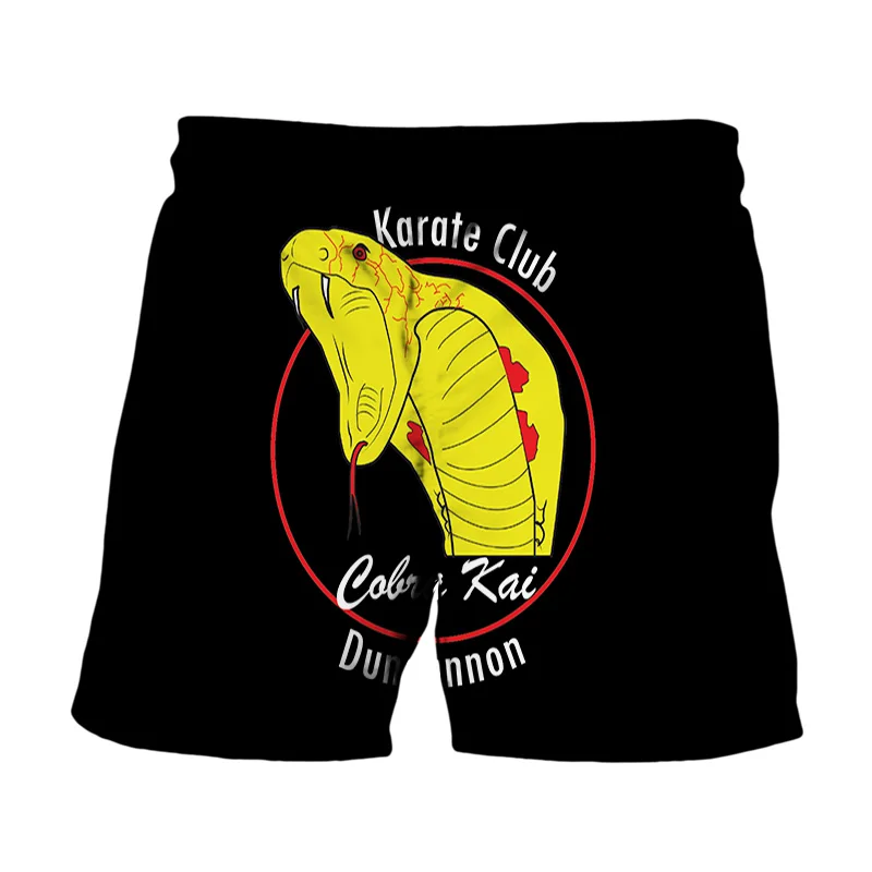 

The karate child snake kai 3d beach shorts quick drying men beach pants shorts boys 3D Personality swimming surf board shorts
