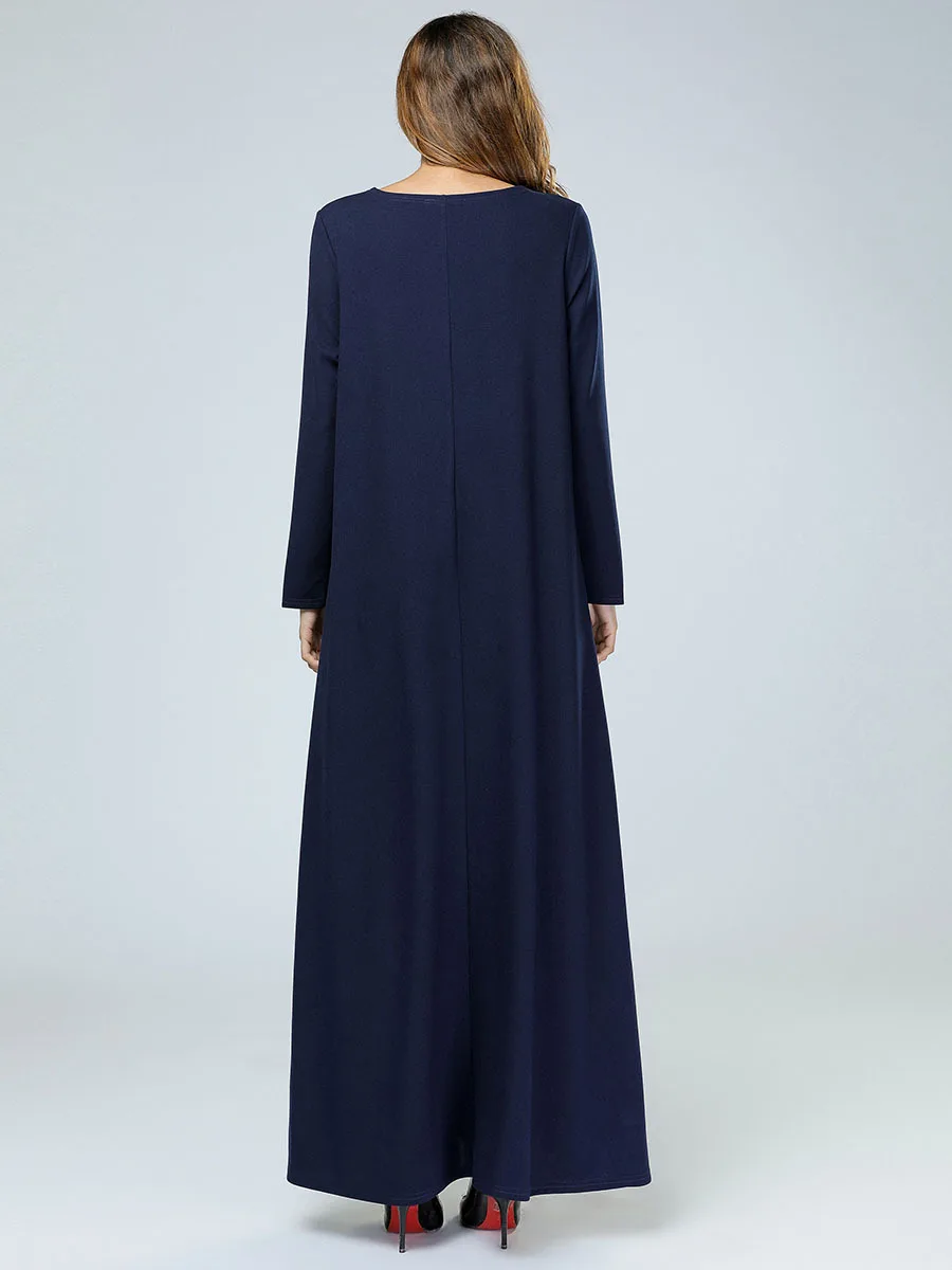 2019 Abaya турецкий марокканский кафтан с вышивкой свободное женское платье большого