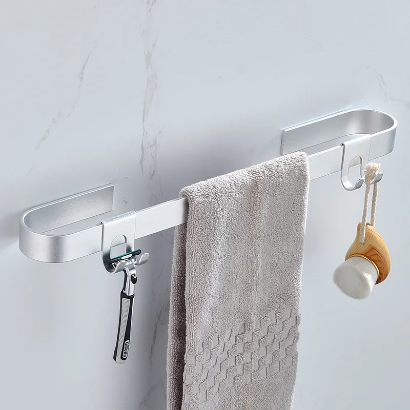 

Креативная алюминиевая настенная вешалка для полотенец для ванной комнаты, кухонная вешалка для хранения тапочек из мочалки, одинарный сте...