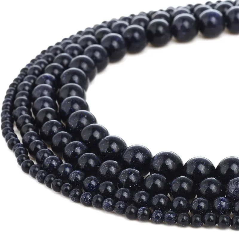 Бусины круглые 4/6/8/10 мм Голубой песок