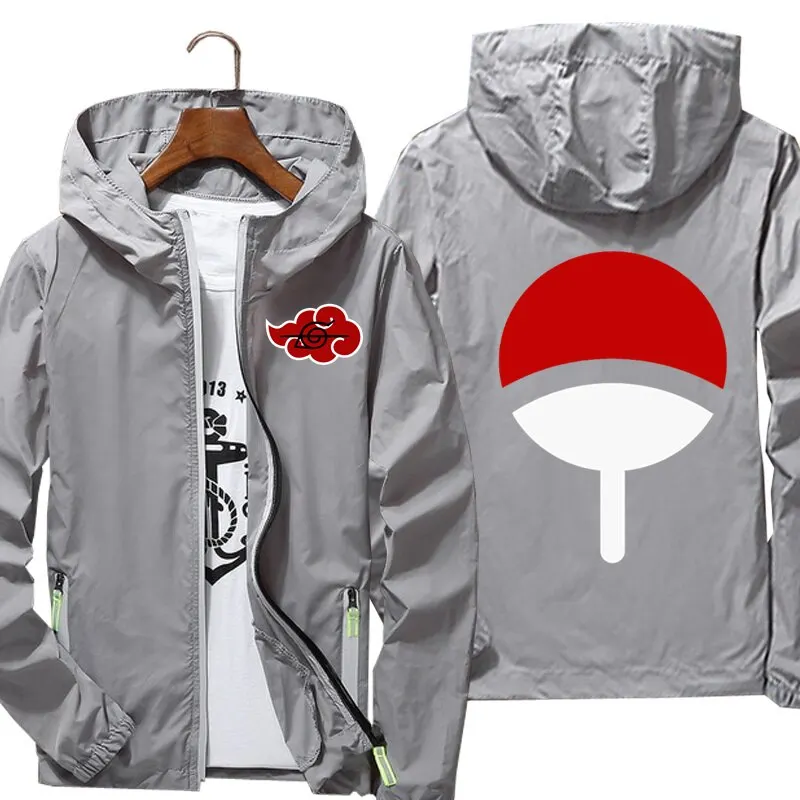 Мужская ветровка с принтом itachi 1 демисезонная брендовая светоотражающая куртка
