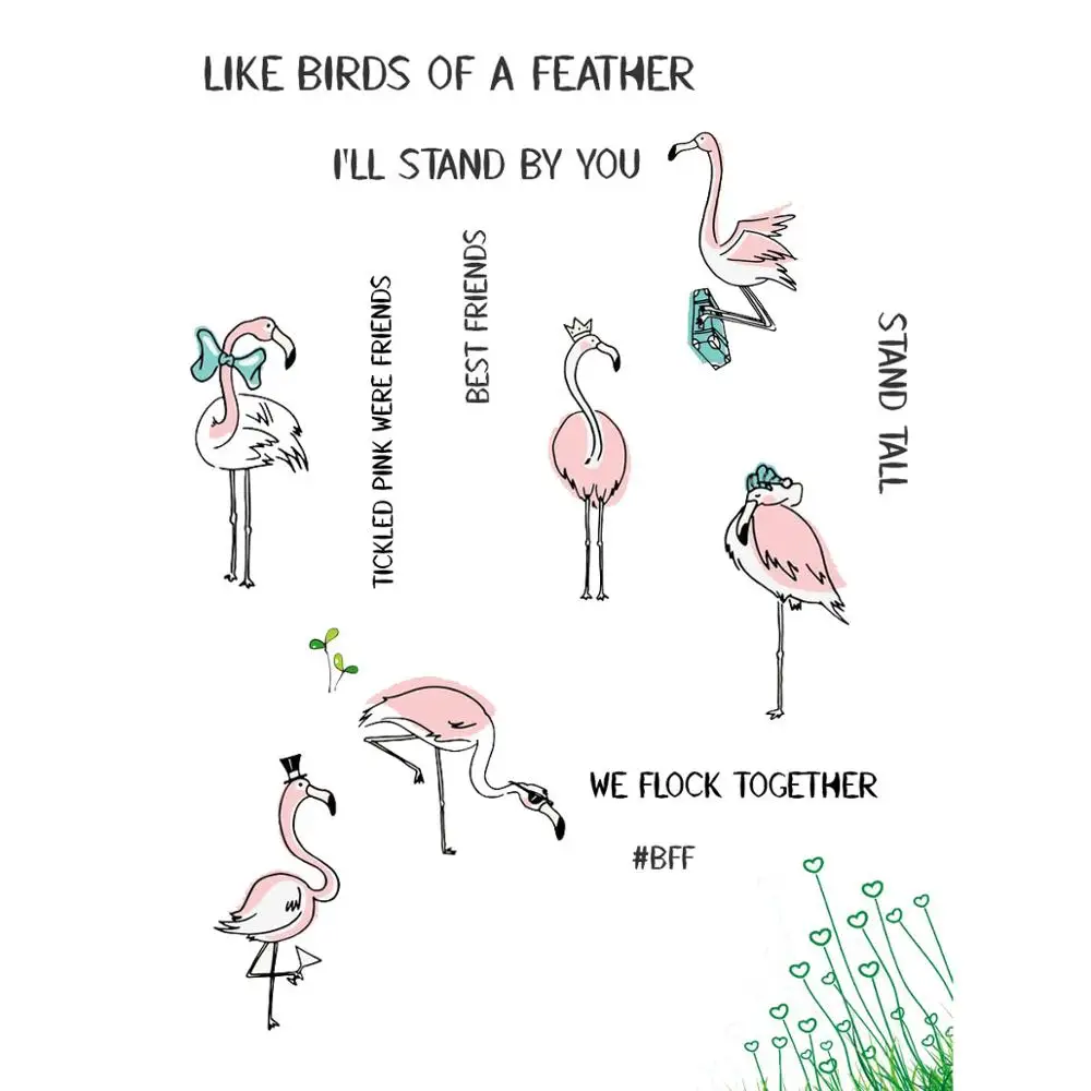 Модель красного журавля ZhuoAng прозрачные штампы для рукоделия скрапбукинга