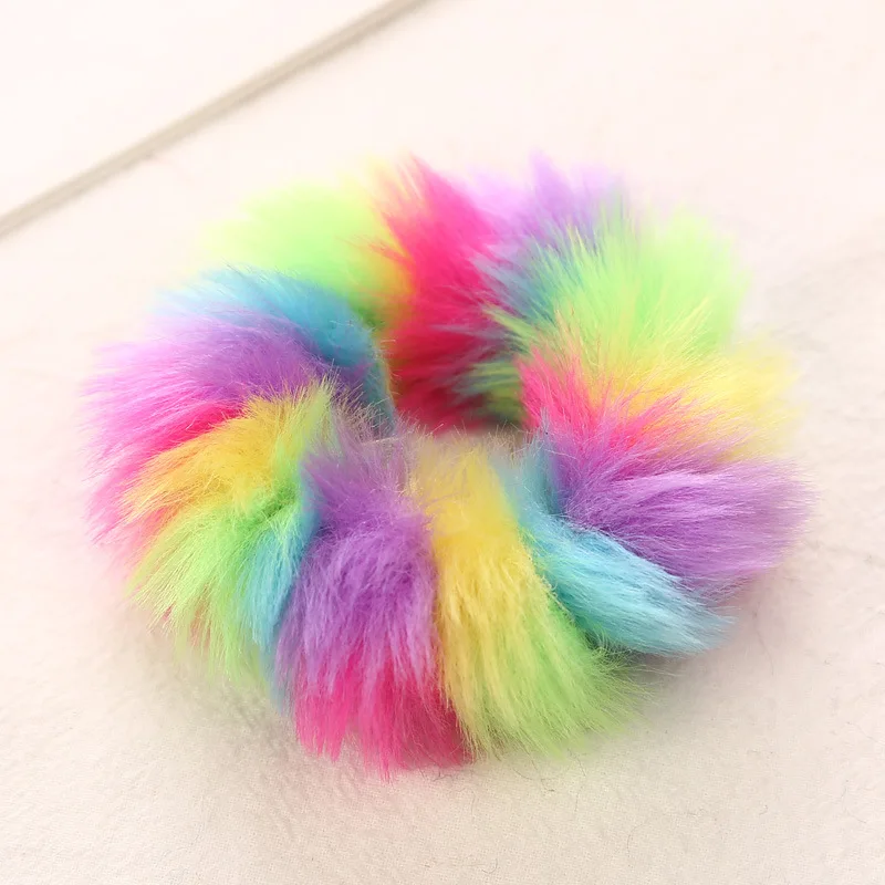 Резинки для волос с имитацией кроличьего хвоста эластичные аксессуары цветочный