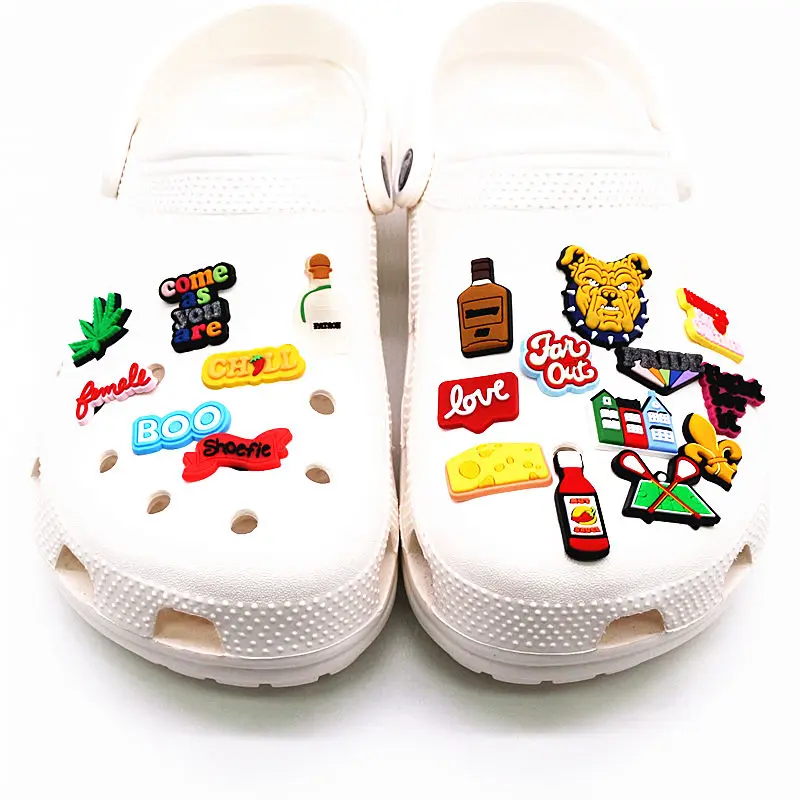 Novelty Cute Shoe Charms Accessories Luxury House Alcohol Dog BOO Hockey Shoe Decoration for croc jibz Kids Party X-mas Gifts