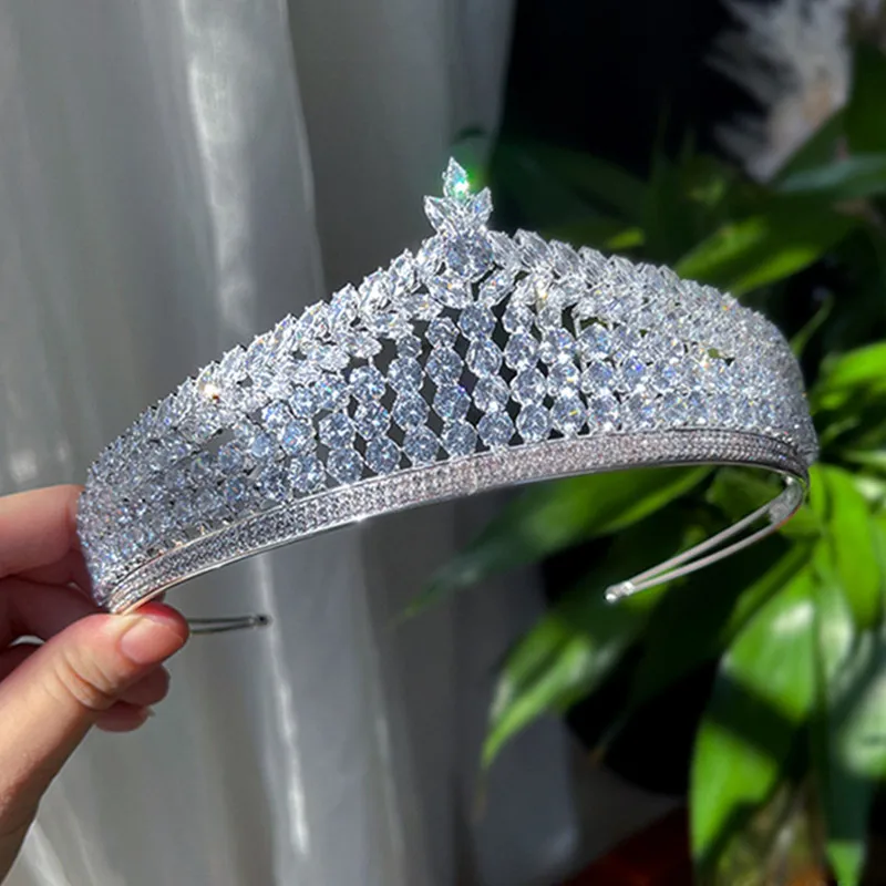 

MYFEIVO Luxury Bridal Crown Full Zircon Princess Wedding Tiaras Party Prom Women Hair Jewelry Accessories HQ0929