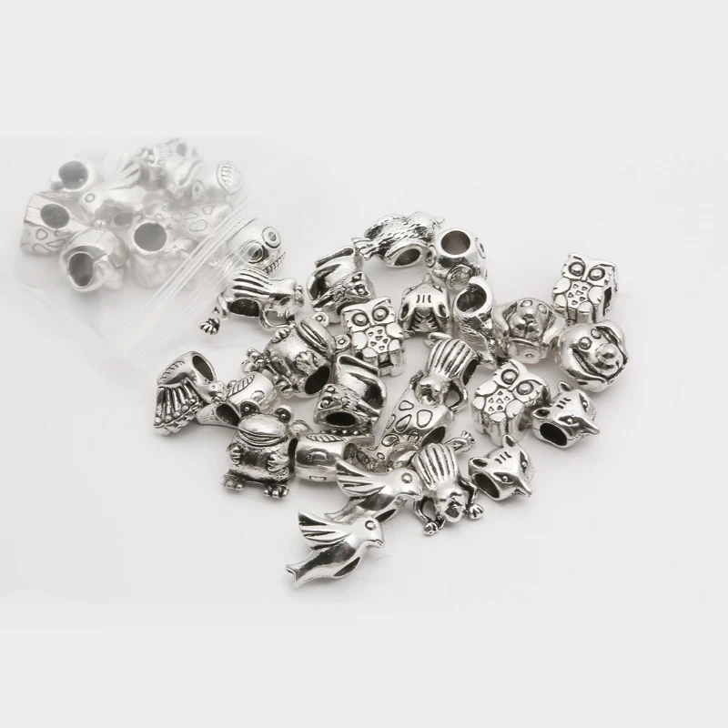 Смешанные металлические бусины в форме совы птицы животных для рукоделия