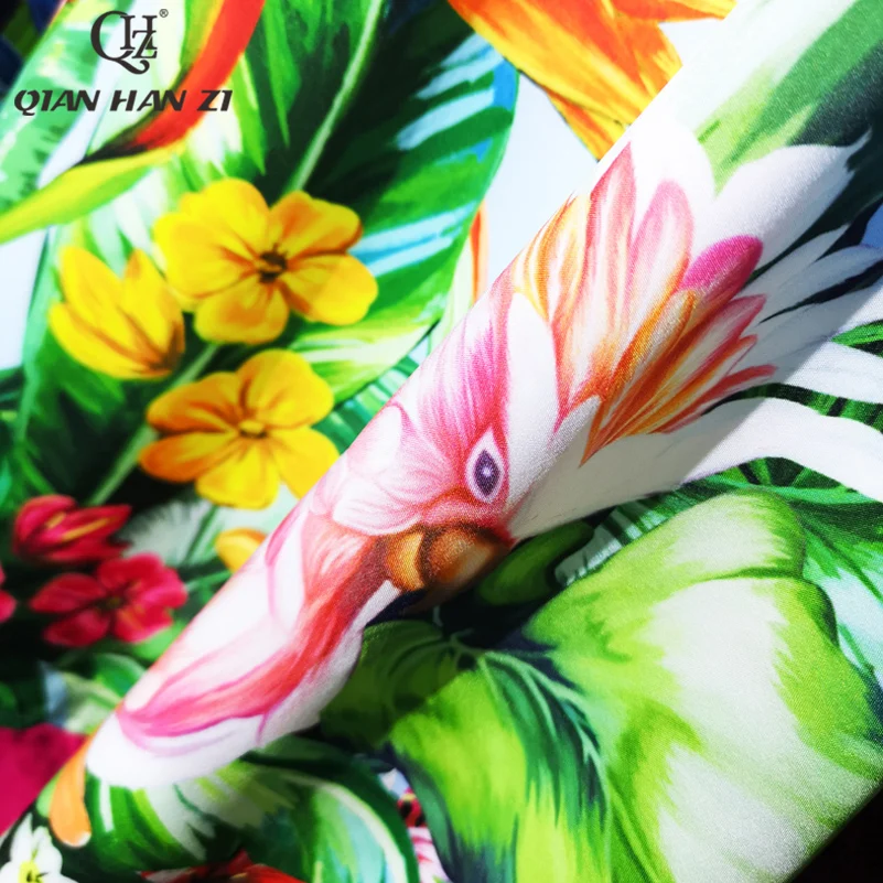 

Qian Han Zi Spring/Summer Designer Fashion Women Dress long sleeve dress Pleated flowers printing Casual dress