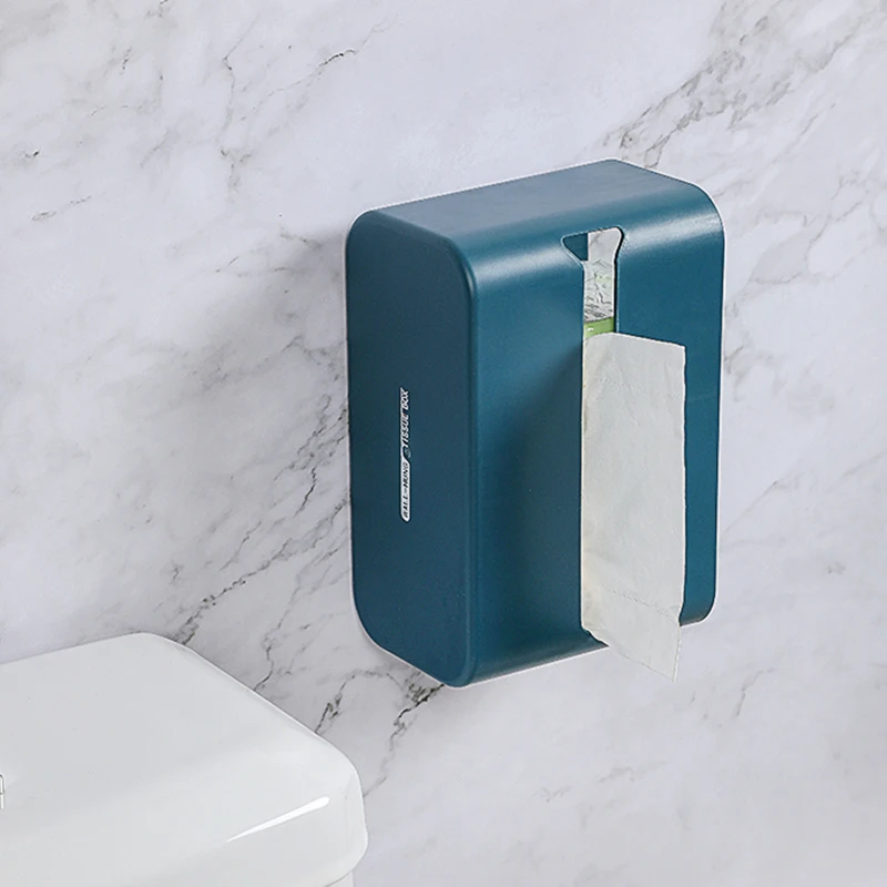 

045 Nordic simple wall mounted tissue box Kitchen Bathroom Punch-free Toilet Tissue Tray Paper Rack Roll Paper Box tool