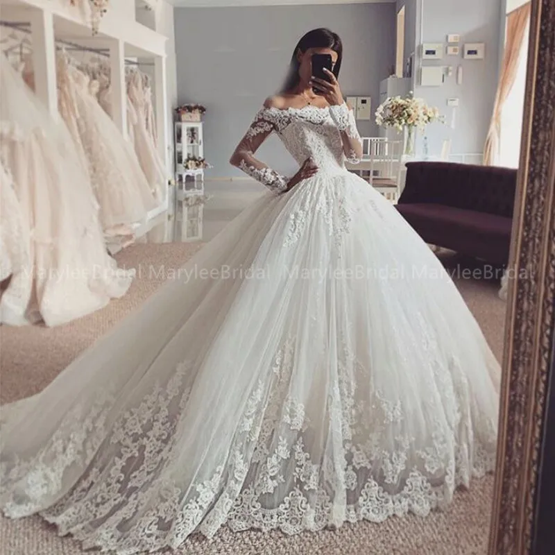 Роскошное бальное платье принцессы свадебные платья с вырезом лодочкой и