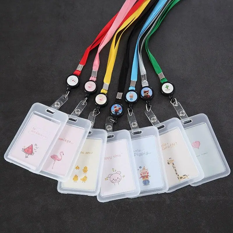 

1Pc Transparent Waterproof Protection Card Cover Plastic Bus Card Holder Student Cartoon Cute ID Card Bank Business Card Case