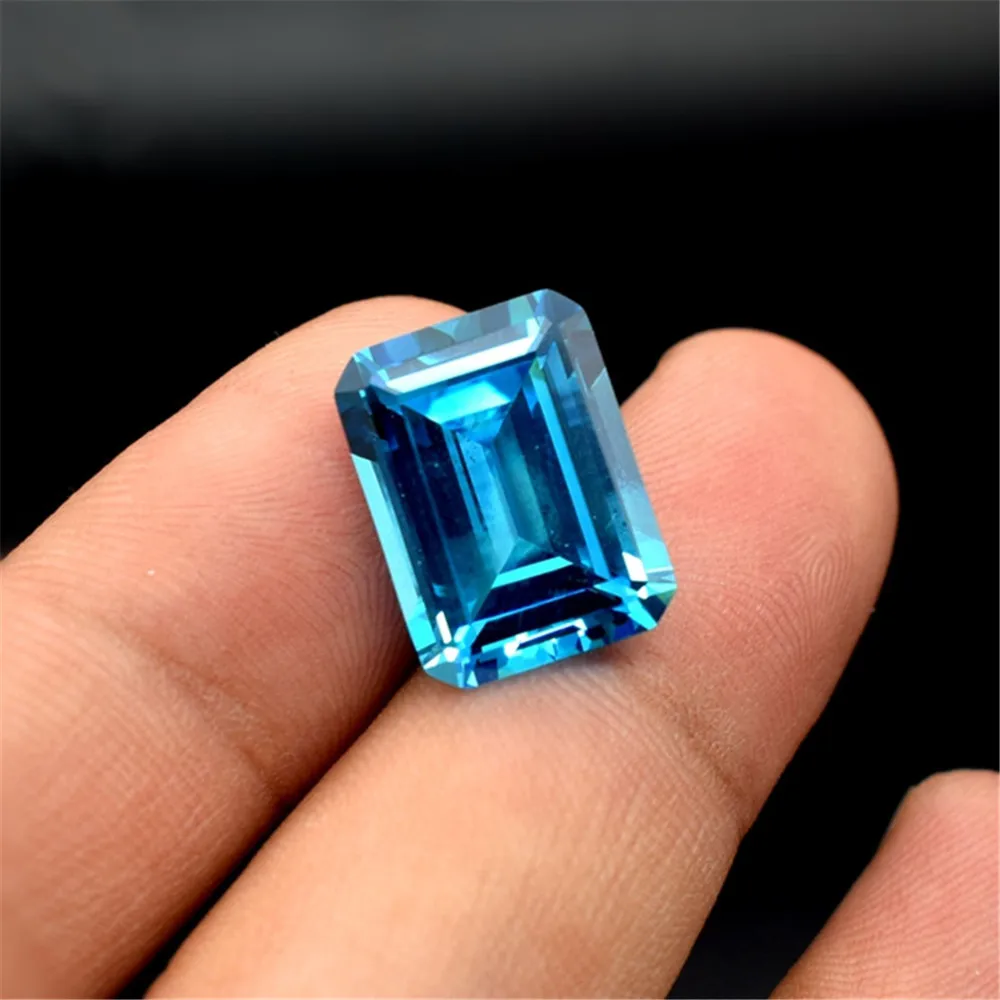 

Aquamarine Rectangle Faceted Gemstone Emerald Cut Aquamarine Gem Multiple Sizes to Choose GA43