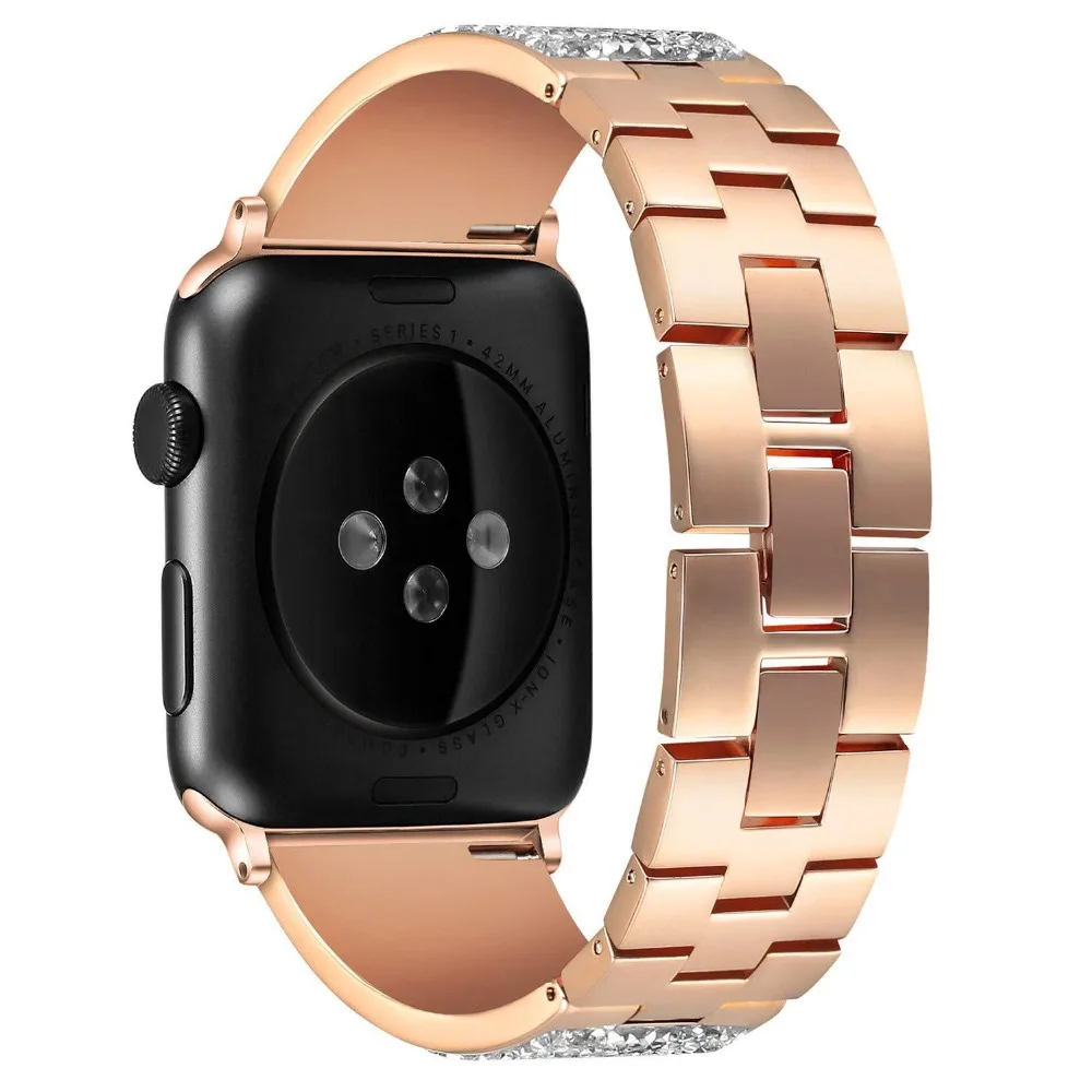 Браслет на ремешок для часов аpple 42 мм 44 мм 38 мм ремешки для Apple Watch 4 3 2 ремешок для iwatch ремешок 42 мм полосы из нержавеющей стали Роза