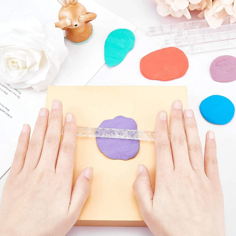 

Embossing Acrylic Rolling Pin Pastry Pin Roller with Patterns for Baking Fondant Sugar Craft Cookies Cake Decoration