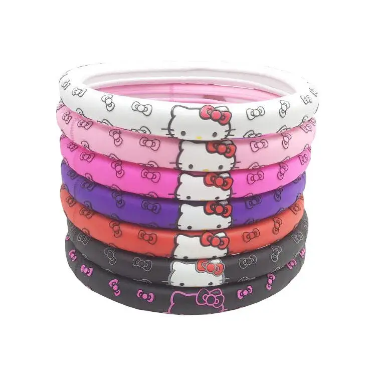 

Car interior decoration cute cartoon pink white red black steering wheel cover