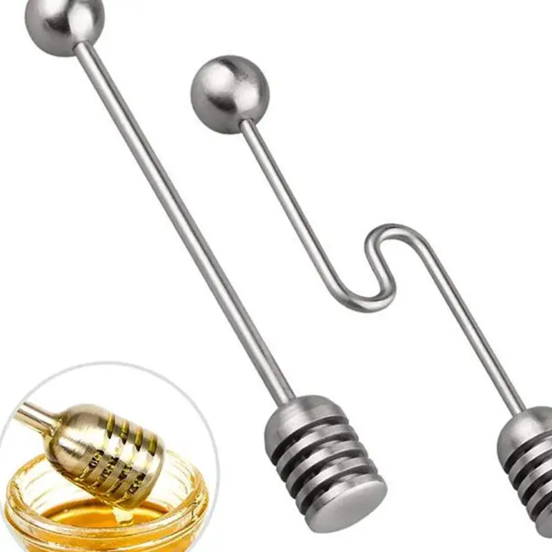 Медовая ложка из нержавеющей стали изогнутая ручка сироп палочка мешалка с