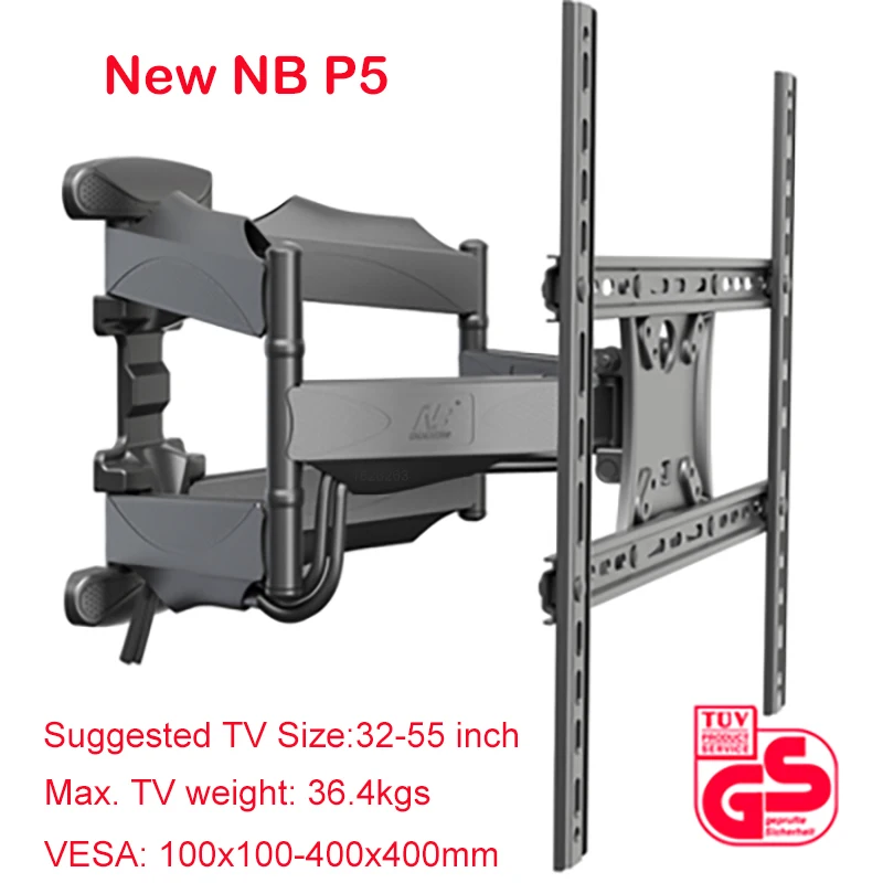 NB P5 Full Motion 3" /40"/4" /50"/5" lcd светодиодный настенный кронштейн для телевизора 6 поворотных рычагов Макс. VESA 400x400 мм Кронштейн для ТВ