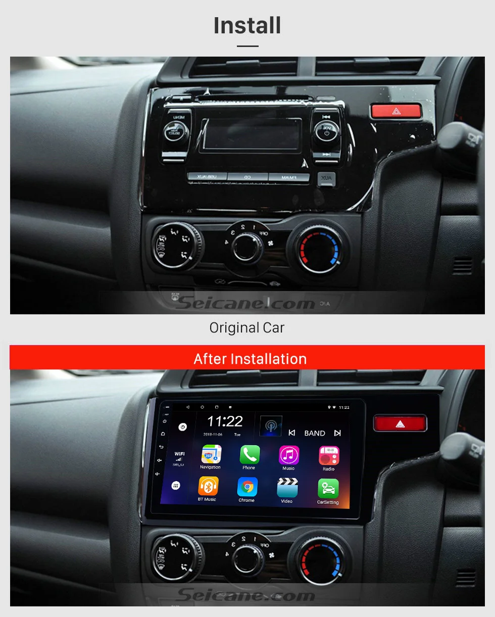 Seicane 2Din Android 9,0 HD 10," авто радио gps Navi мультимедийный плеер сенсорный головное устройство для HONDA JAZZ/FIT
