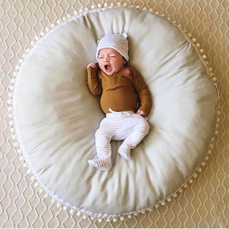 90CM Round Cushion Pad Home Decor Seat Kids Pillow Stuffed Thick Cotton Play Crwaling Mat Carpet Floor Rug Baby Room | Игрушки и хобби