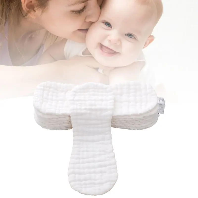 

2021 New 5 Pack 12 Ply Baby Washable Diaper Reusable Soft Cotton Cloth Nappy for Newborn Infant