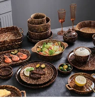 style ceramic household tableware set eating bowl household baking tray soup plate hotel steak plate modern creative tableware