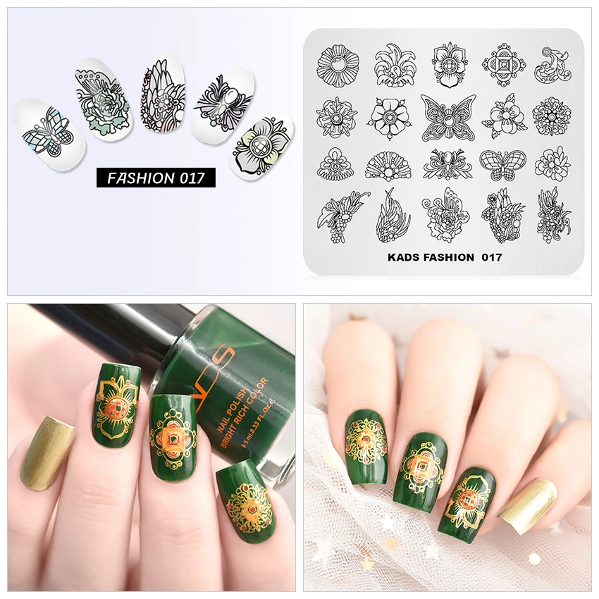 KADS шаблон для дизайна ногтей 63 дизайна модная серия Различные стили больше вариантов шаблон для штамповки ногтей пластины для дизайна ногтей трафареты