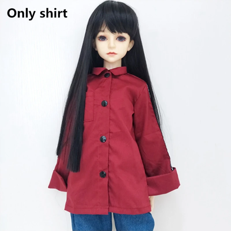 for 38-45cm dolls 1/4, кукольная одежда, крутая, черная, белая, с дырками, модная рубашка, сделай сам, игрушки для детей, аксессуары для кукол, одежда для Bjd кукол, подарки - Цвет: for 38-45cm dolls
