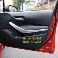 front inner car door armrest strip decoration panel cover trim fit for toyota corolla 2019 2022 abs matte carbon fiber