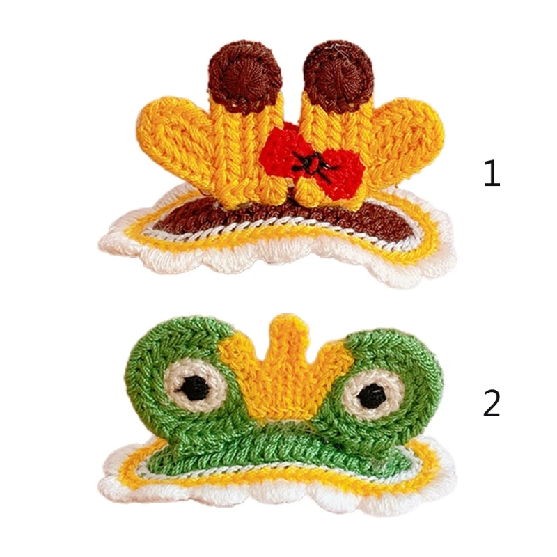 

Cute Little Frog Giraffe Hairpin Clip Knitted Wool Hair Bangs Side Clips Girls
