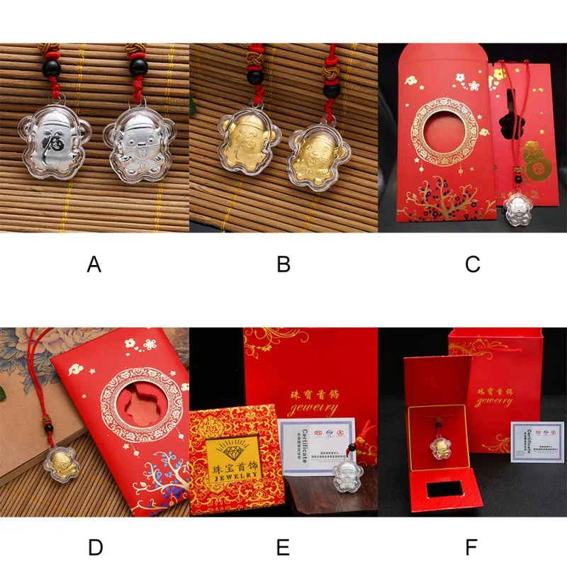 2020 китайская Мышь Крыса год ожерелье Зодиак крыса Подвески покрытые красным