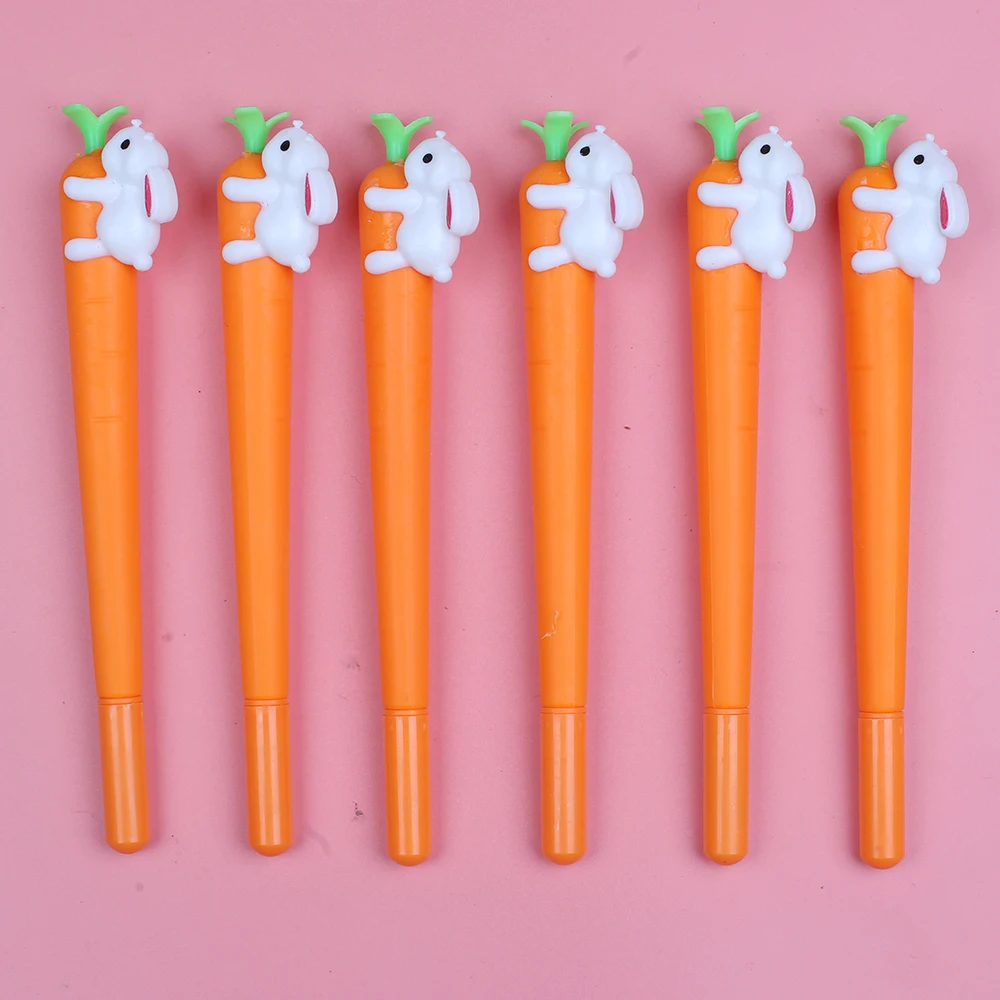 

36Pcs Kawaii Cute Bunny Vegetable Gel Pens Cool Funny Back to School Black Blue Rollerball Ballpoint Stationery Thing Stuff 2021