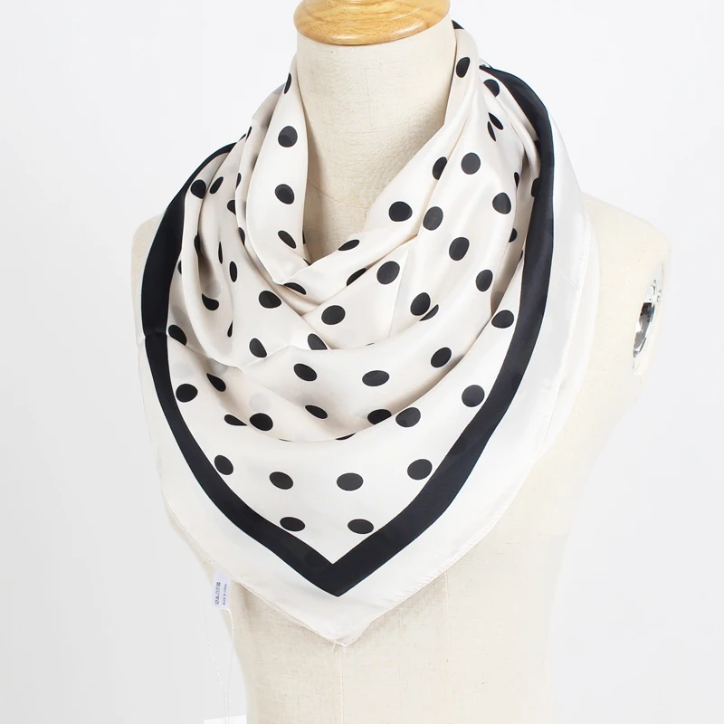 Женский головной платок 100% шелк с квадратный шарф из полиэстера принтом большая